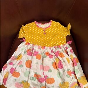 Eleanor Rose Colorful Polka Dot and Pumpkin Dress
